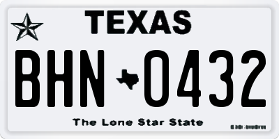 TX license plate BHN0432