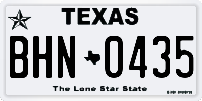 TX license plate BHN0435