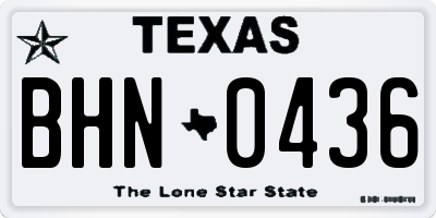 TX license plate BHN0436