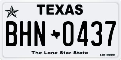 TX license plate BHN0437