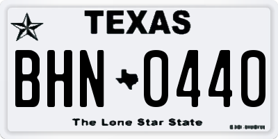 TX license plate BHN0440