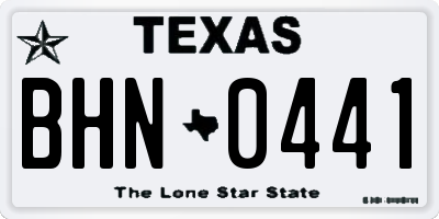 TX license plate BHN0441