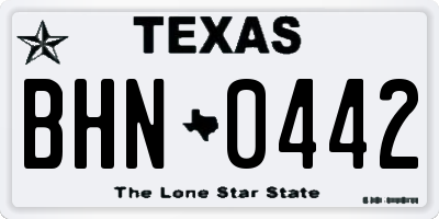 TX license plate BHN0442