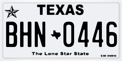 TX license plate BHN0446