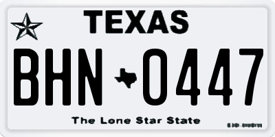 TX license plate BHN0447