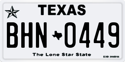 TX license plate BHN0449