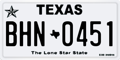 TX license plate BHN0451