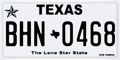 TX license plate BHN0468