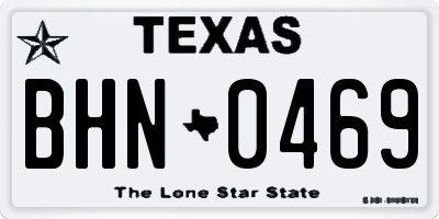 TX license plate BHN0469