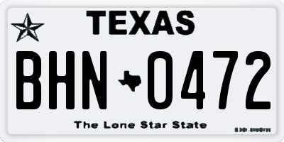 TX license plate BHN0472