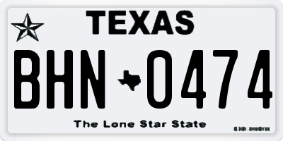 TX license plate BHN0474