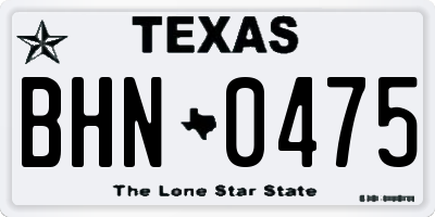 TX license plate BHN0475