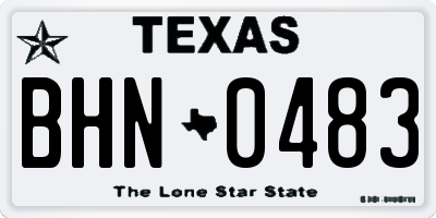 TX license plate BHN0483