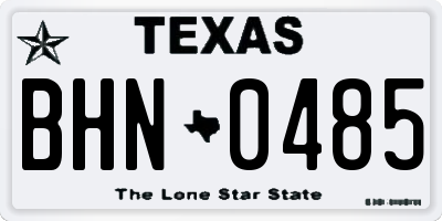 TX license plate BHN0485