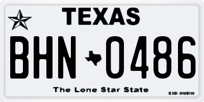 TX license plate BHN0486