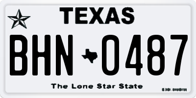 TX license plate BHN0487