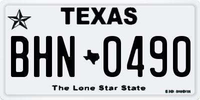 TX license plate BHN0490