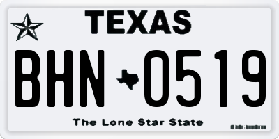 TX license plate BHN0519