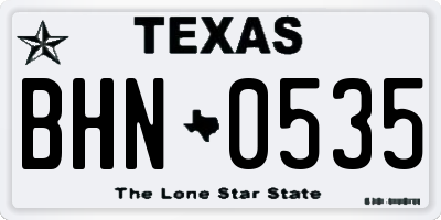 TX license plate BHN0535