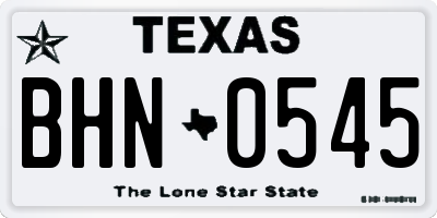TX license plate BHN0545
