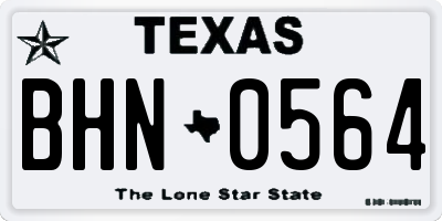 TX license plate BHN0564