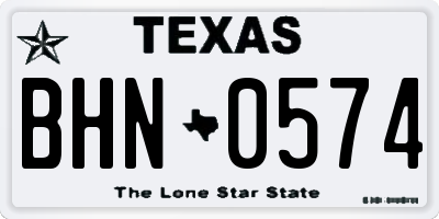TX license plate BHN0574