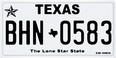 TX license plate BHN0583