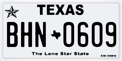 TX license plate BHN0609