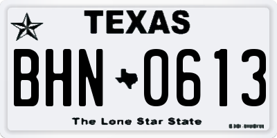 TX license plate BHN0613