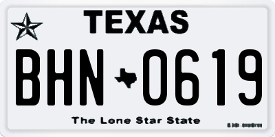 TX license plate BHN0619