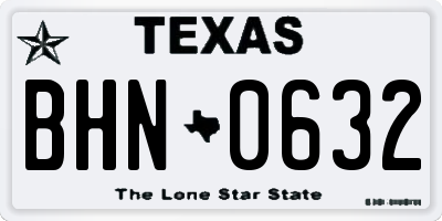 TX license plate BHN0632