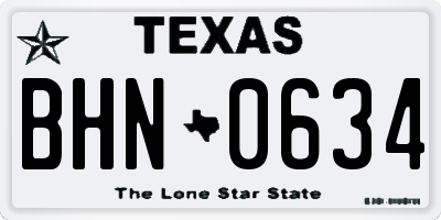 TX license plate BHN0634