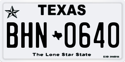 TX license plate BHN0640