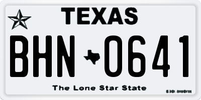 TX license plate BHN0641