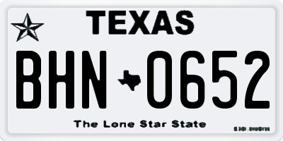 TX license plate BHN0652