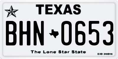 TX license plate BHN0653