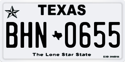 TX license plate BHN0655