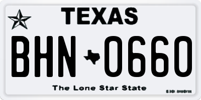 TX license plate BHN0660