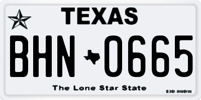 TX license plate BHN0665