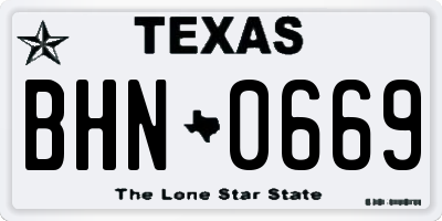 TX license plate BHN0669
