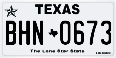 TX license plate BHN0673