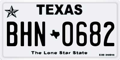 TX license plate BHN0682