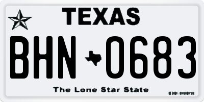 TX license plate BHN0683