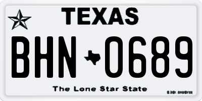 TX license plate BHN0689
