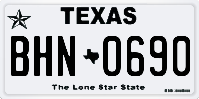 TX license plate BHN0690