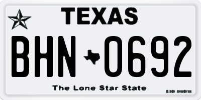 TX license plate BHN0692