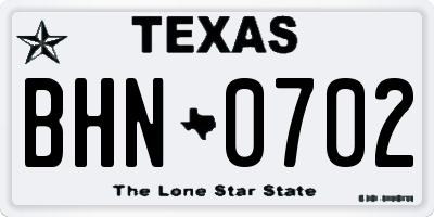 TX license plate BHN0702