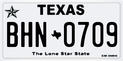 TX license plate BHN0709