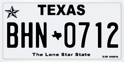 TX license plate BHN0712