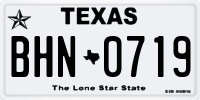 TX license plate BHN0719